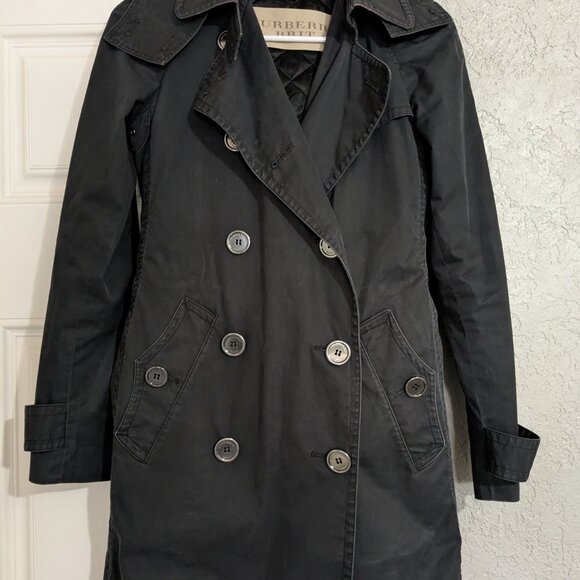 Burberry black trench coat with removable vest size 2 - Picture 1 of 7